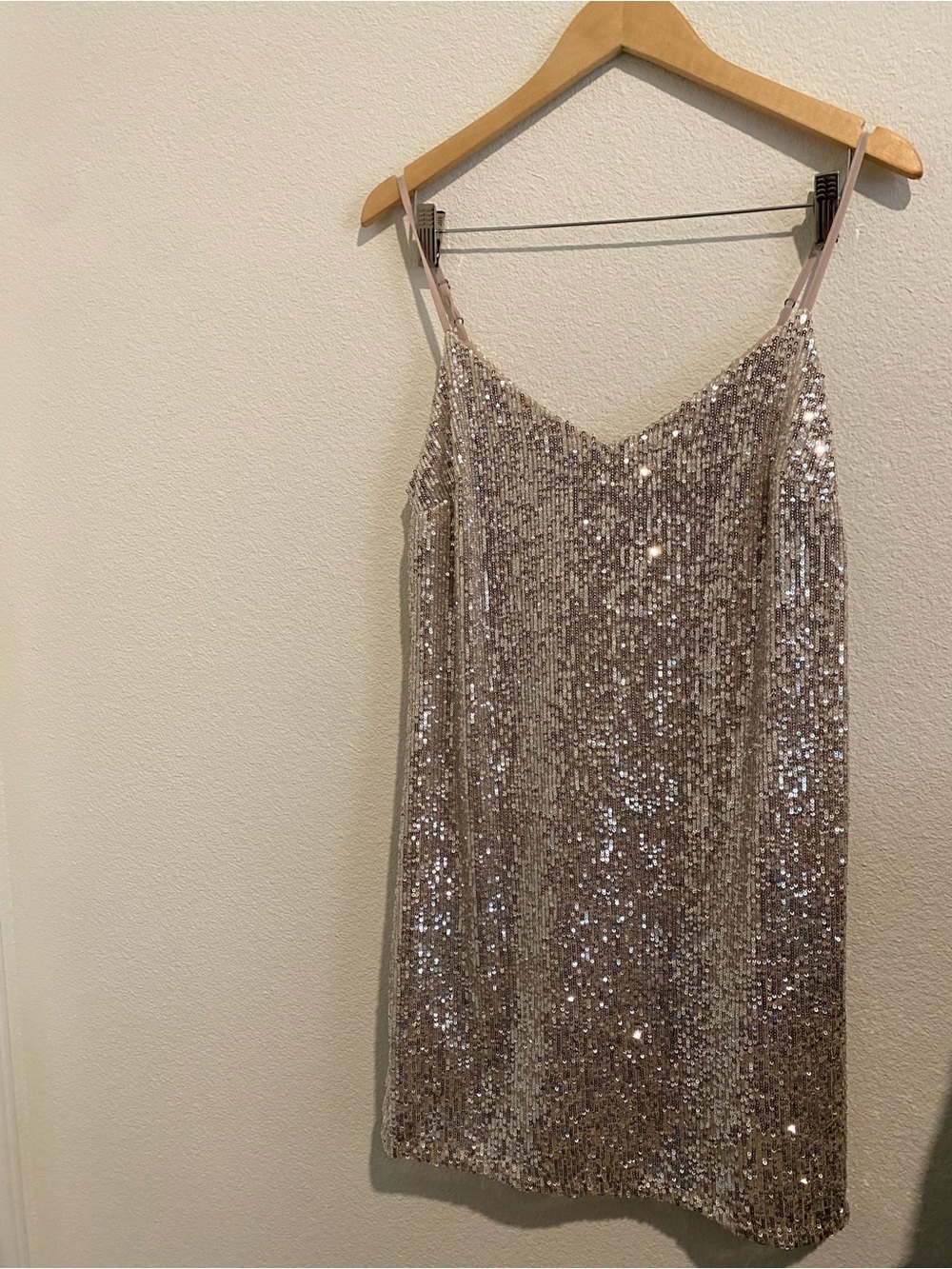 Banana Republic Silver Sequin Cami Dress